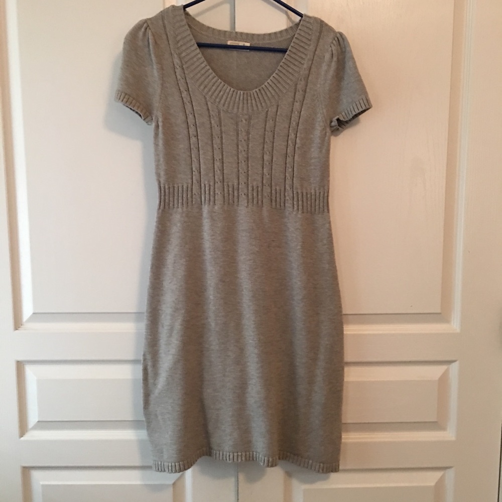 Short sleeved maternity sweater dress